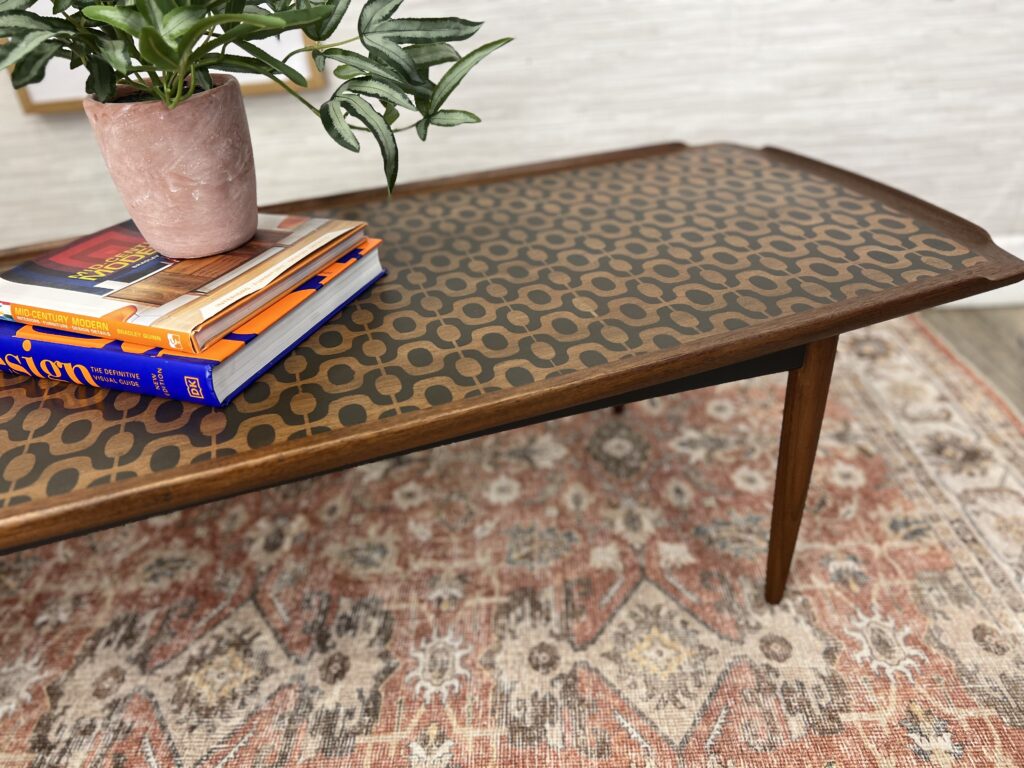 refinished and redesigned mid-century modern coffee table. MCM flip for profit